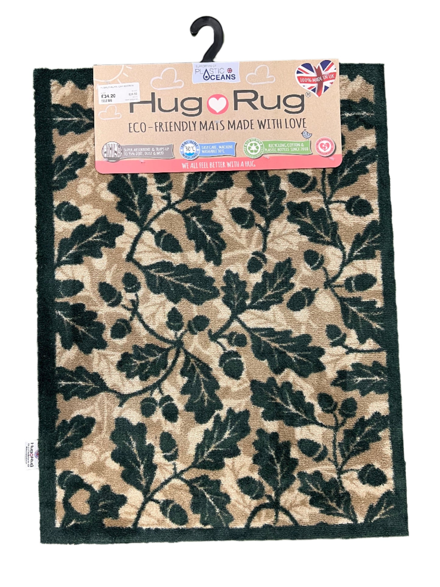 Hug Rug Royal Oak Green & Beige 65x85cm Mat