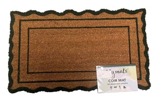 My Mats Coir Mat Printed Green Scallop Border 45x75 CM