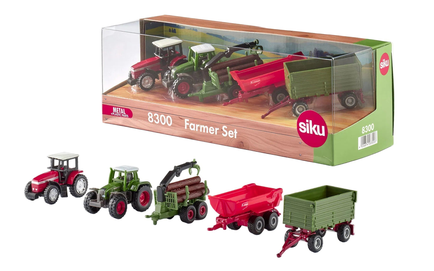 Siku 8300 Farmers Set Tractors Forestry Crane & Trailers