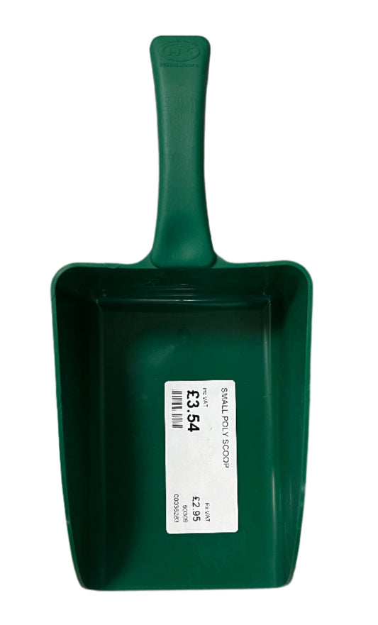 Green Plastic Hand Scoops Small medium Large Sizes
