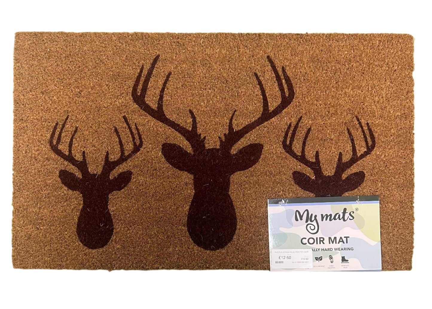 My Mats Coir Doormat Printed Stags Head 45x75cm