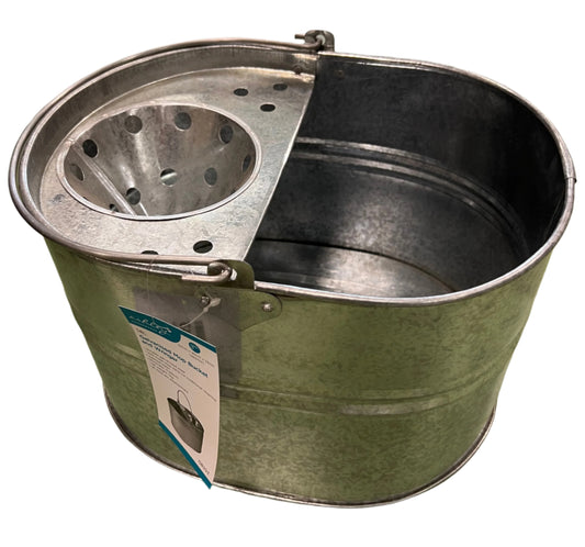 Galvanised Steel Mop Bucket And Wringer 14 Litre