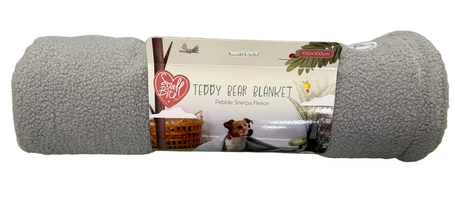 Small Bite Teddy Bear Pet Blanket 150 x 100cm Assorted Colours