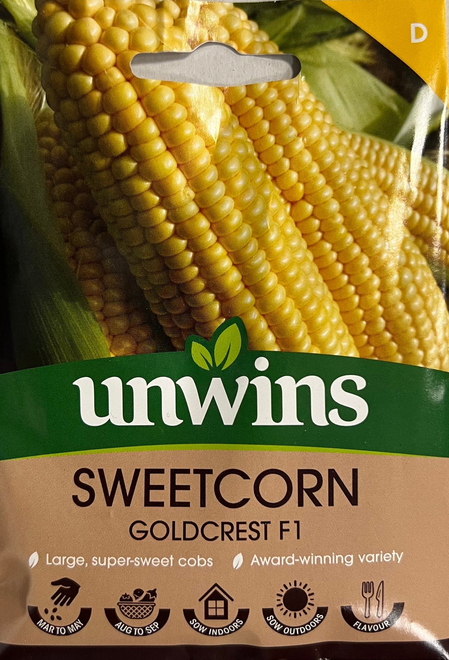 Unwins Sweetcorn Goldcrest F1 – Vegetable Seeds