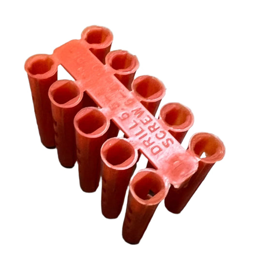 Red Plastic Expansion Wall Plugs 6-10G