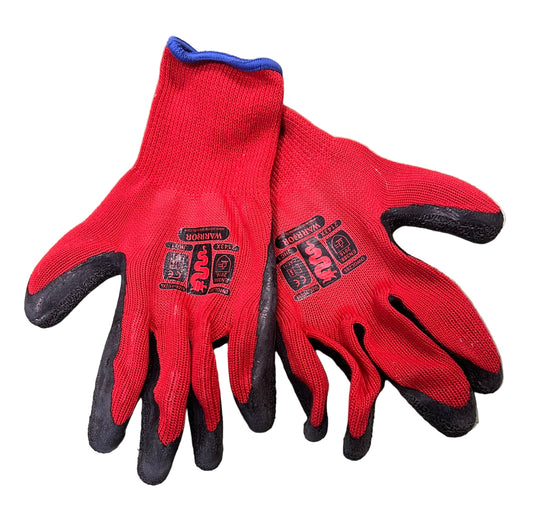 Warrior Supa Grip Flexible Work Safety Gloves Red & Black