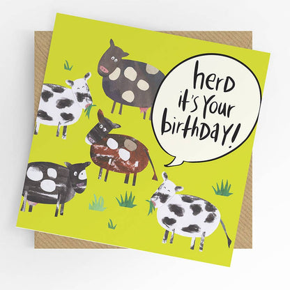 Herd it's your birthday card, birthday pun