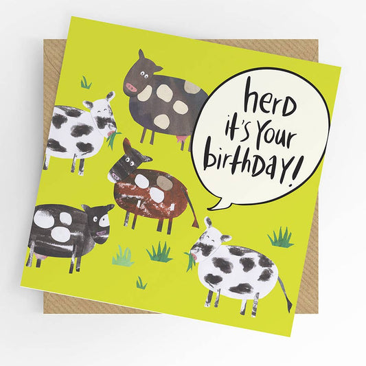 Herd it's your birthday card, birthday pun