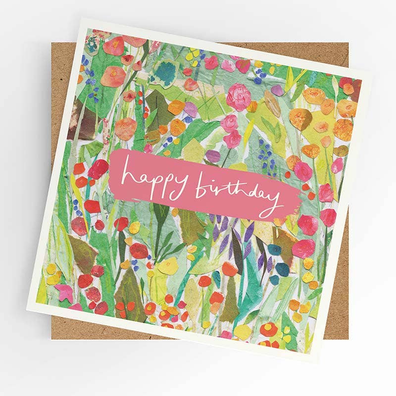 Birthday card, bright flowers, female birthday card