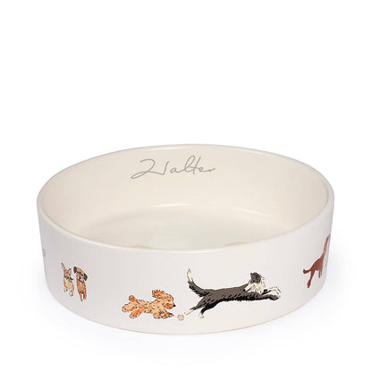 Doggy Daycare Stoneware Dog Bowl