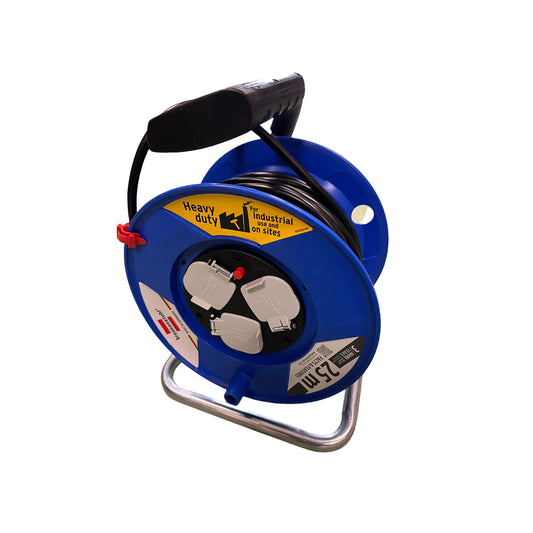 25 Meter Heavy Duty Extension Reel 3 Plugs