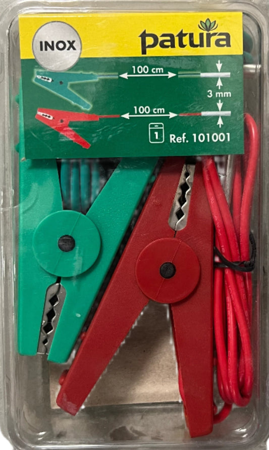 Patura Electric Fence 2 Lead Connectors Red And Green