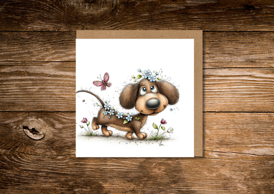 Whimsical Dachshund (2) Everyday Card