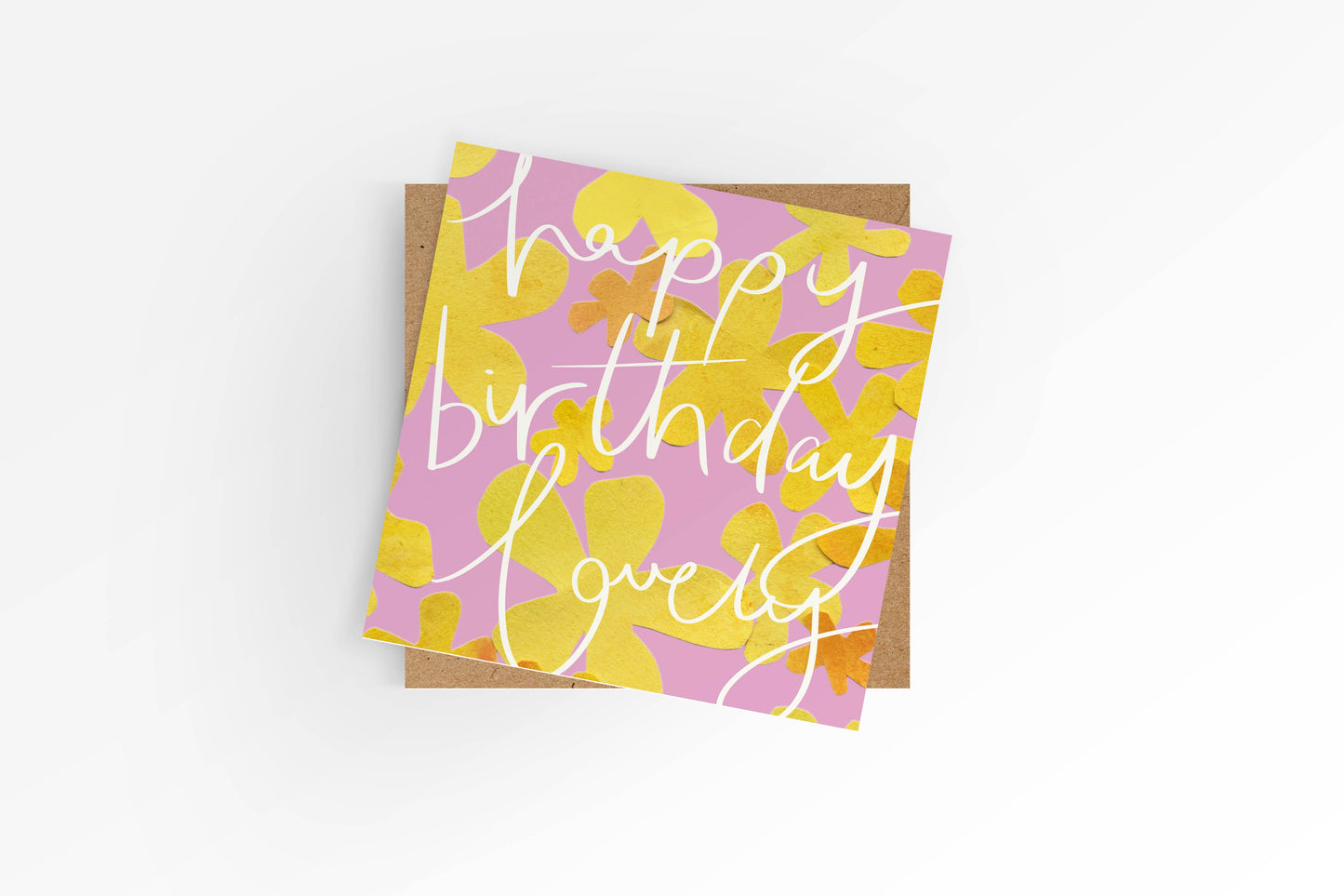Birthday card, bright flowers, female birthday card  - pink
