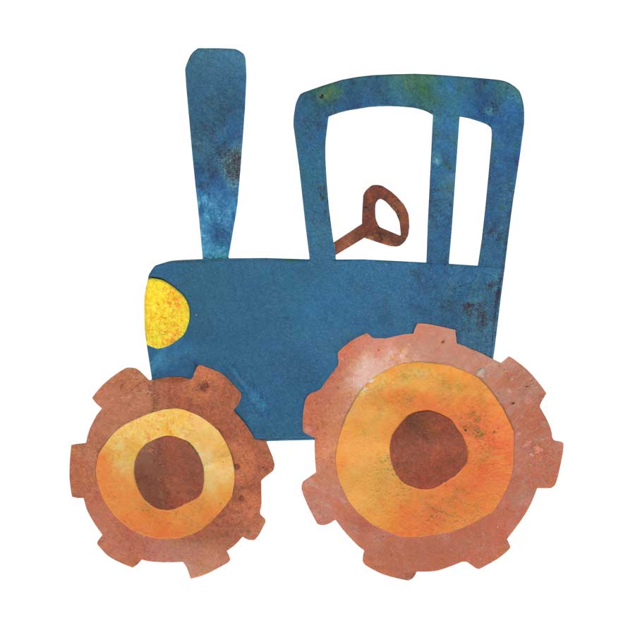Little farmer birthday card, boy birthday, tractors, BLUE