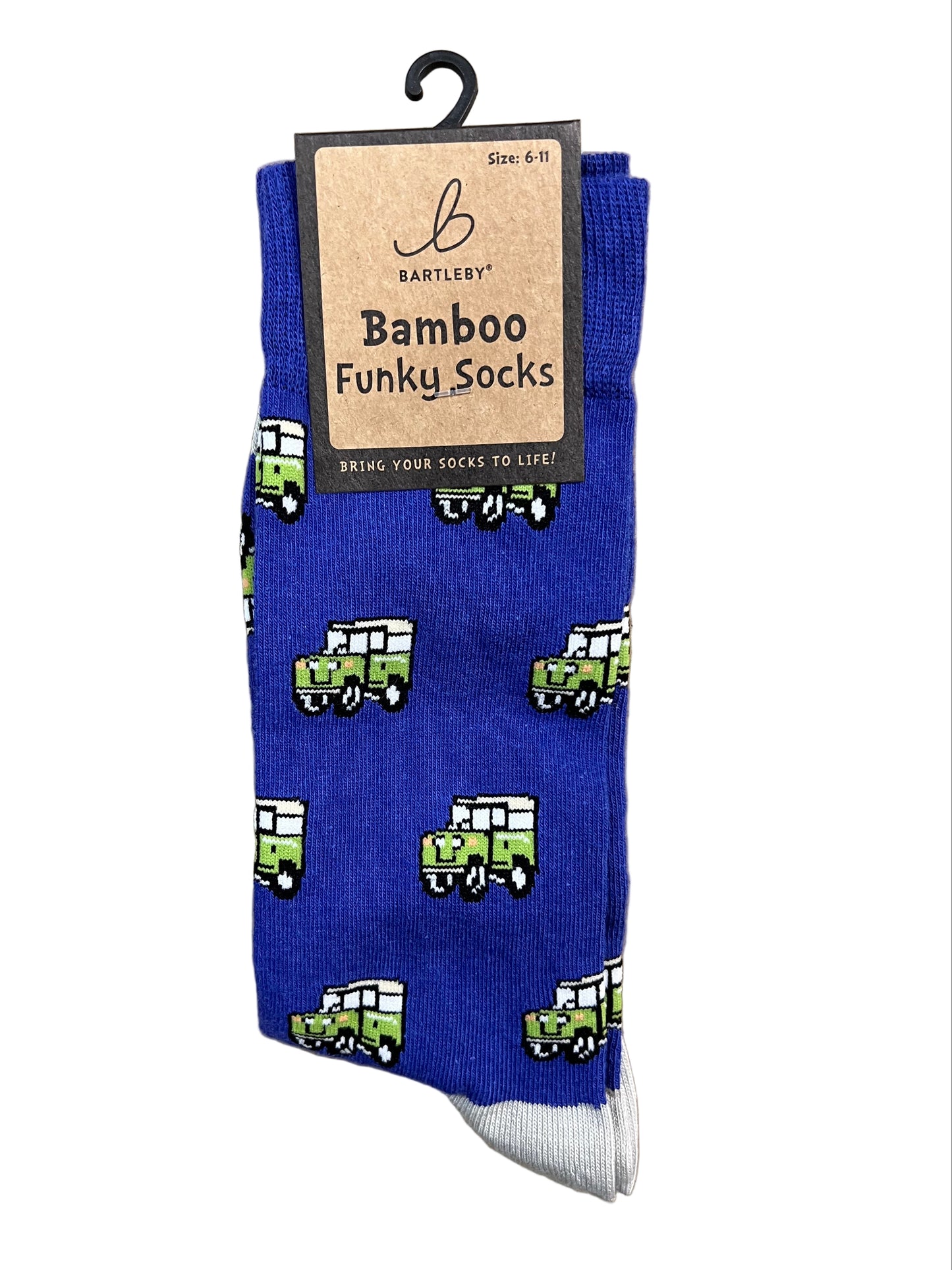 4x4 Bamboo Socks – Men’s 6–11 (Blue, Off-Road Vehicle Design)