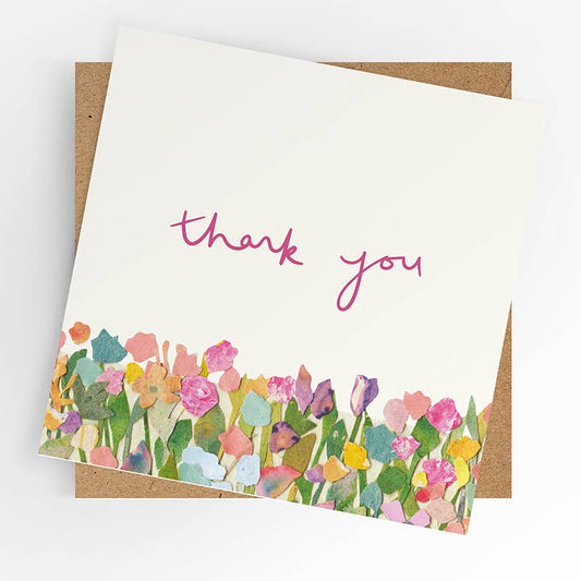 Thank you card, Thank you multi flowers