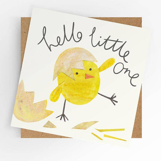 New baby card, new born card, neutral baby card - chick