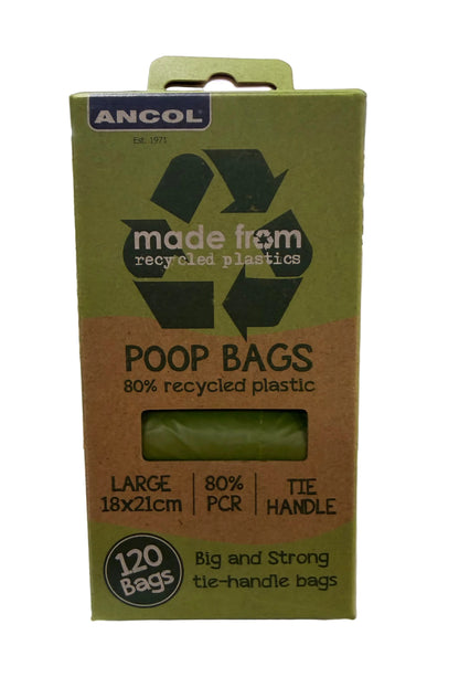 Ancol Poop Bags 80% Recycled Plastic Large 120 Bags