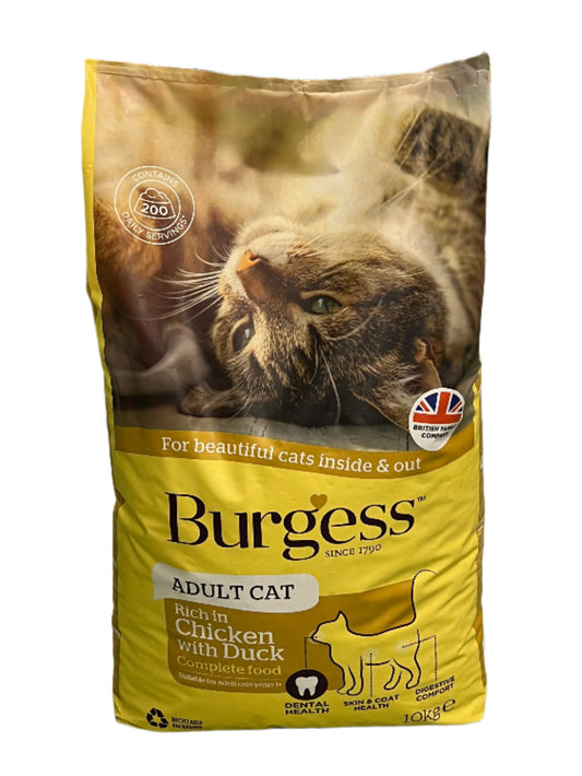 Burgess Adult Cat Food Chicken With Duck 10kg