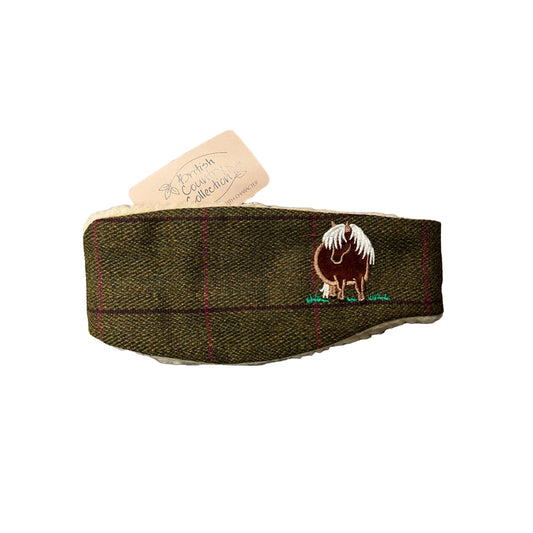Children’s Tweed Headband With Embroidered Horse (British Country Style)