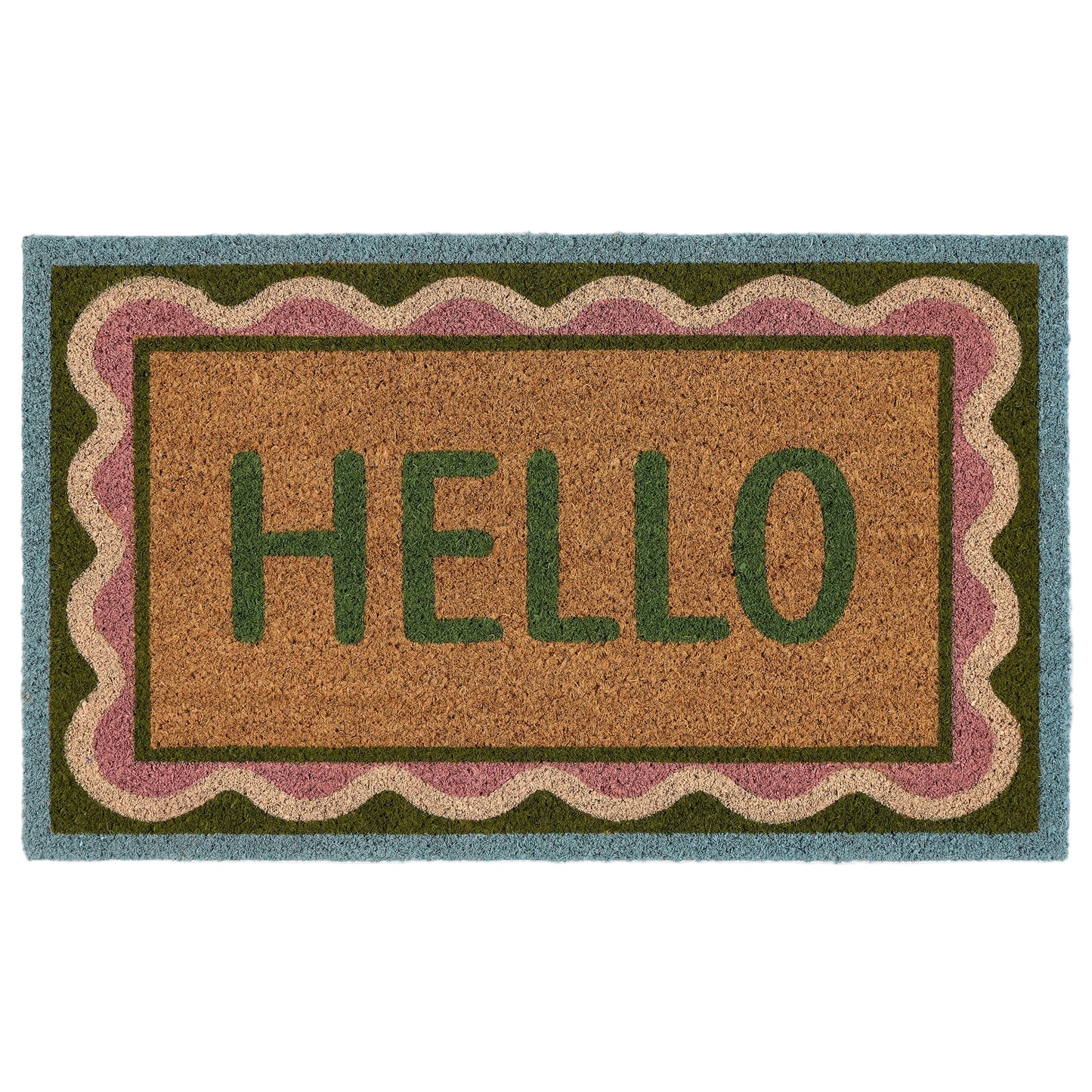 My Mats Hello Scallop Coir Doormat 45x75cm