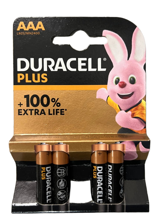 Duracell Plus AAA LR03 Battery 4 Pack