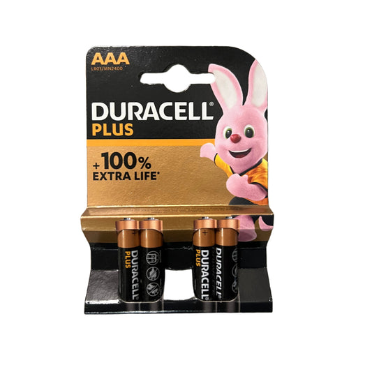 Duracell Plus AAA LR03 Battery 4 Pack