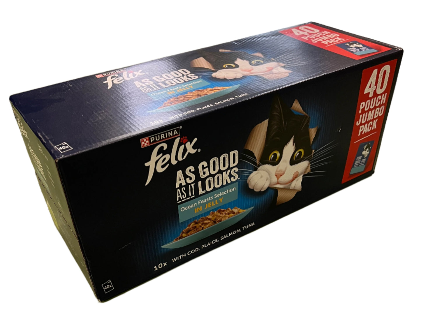 Felix Cat Food Ocean Feasts In Jelly Jumbo Pack 40 Pouches