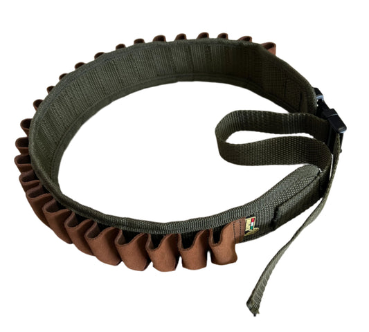 Cartridge Belt 12G Leather Pockets Webbing Shooting