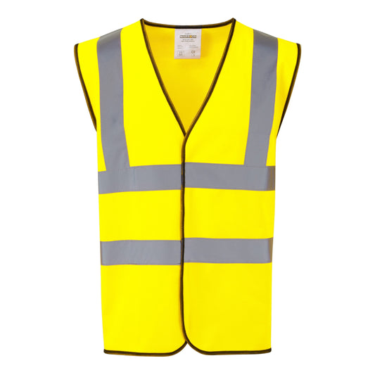 Hi Vis Quality Safety Waistcoat Vest Yellow