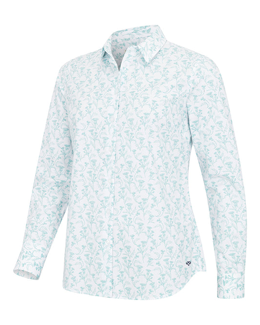 Hoggs of Fife Ladies Thistle Print Shirt Cotton Stretch Fabric