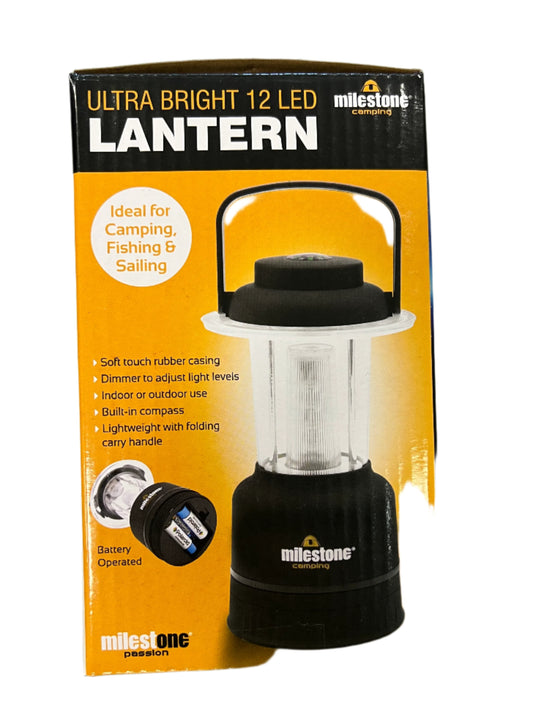 Ultra Bright 12 LED Lantern With Built In Compass