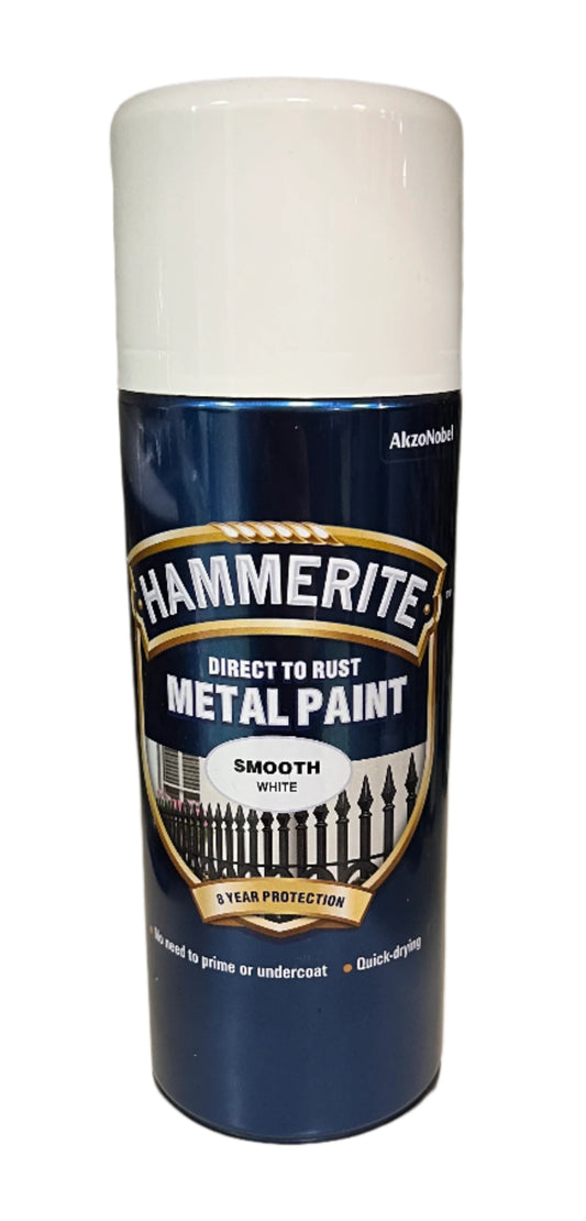 Hammerite Aerosole Smooth White Direct To Rust Paint 400ML