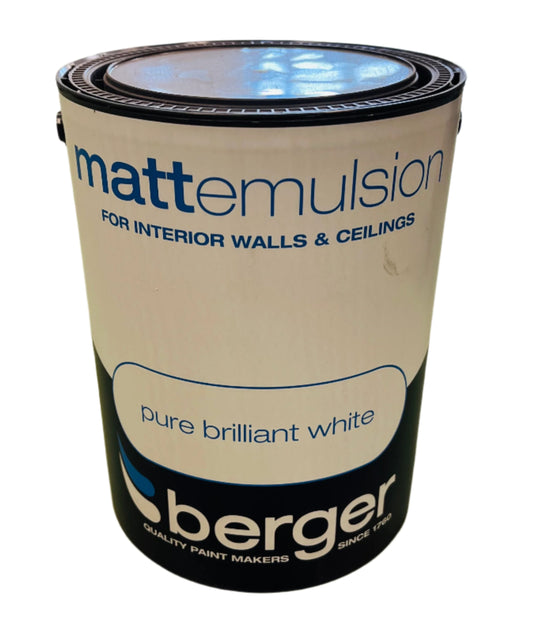 Berger Matt White Emulsion Paint 5 Litre