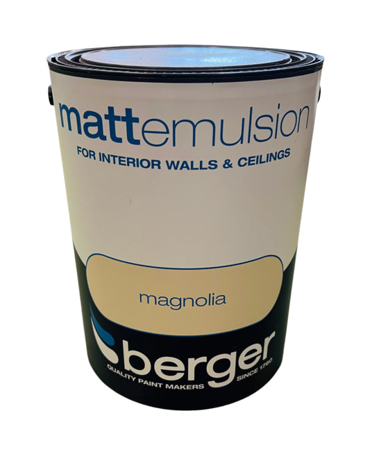 Berger Magnolia Matt Emulsion Paint For Interior Wall & Ceilings 5L