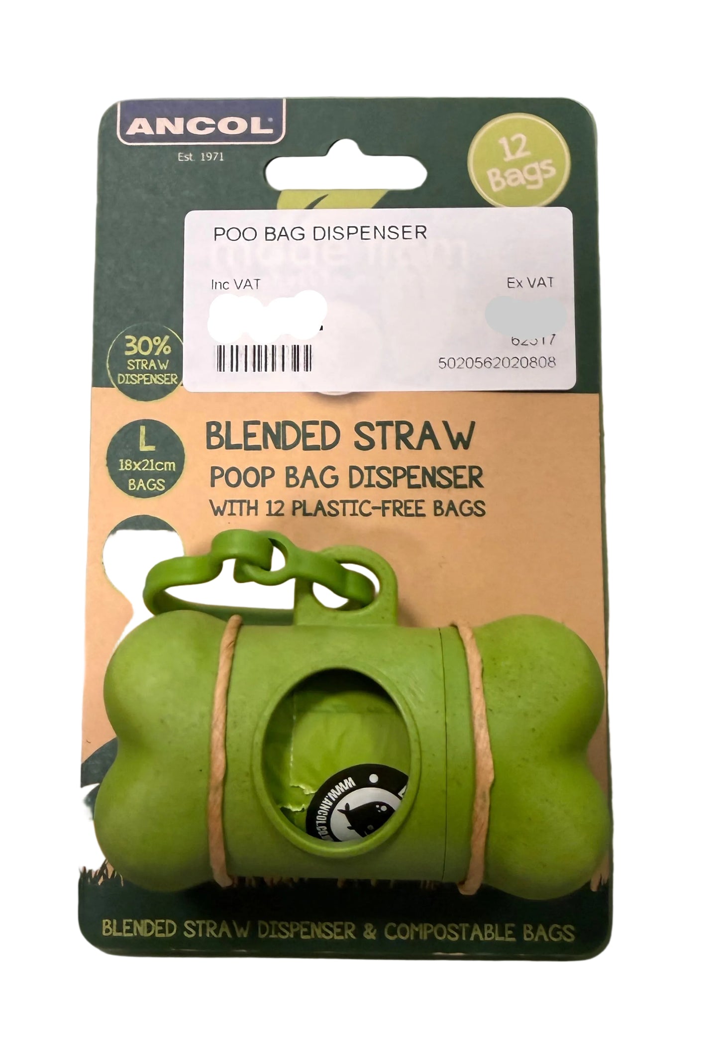 Ancol Blended Straw Poop Bag Dispenser