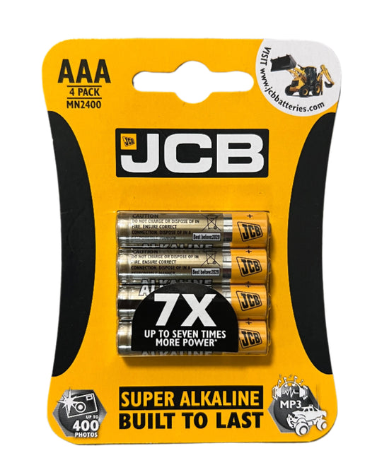 JCB Super Alkaline AAA Battery 4 Pack
