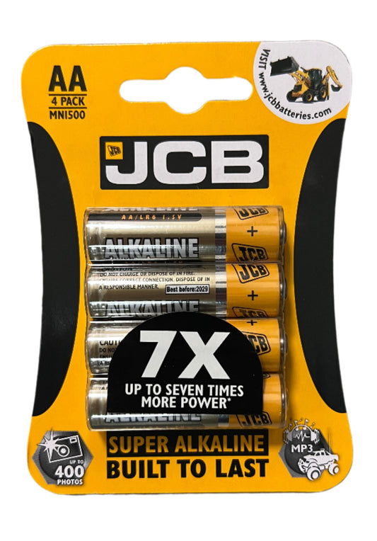 JCB Super Alkaline AA Battery 4 Pack