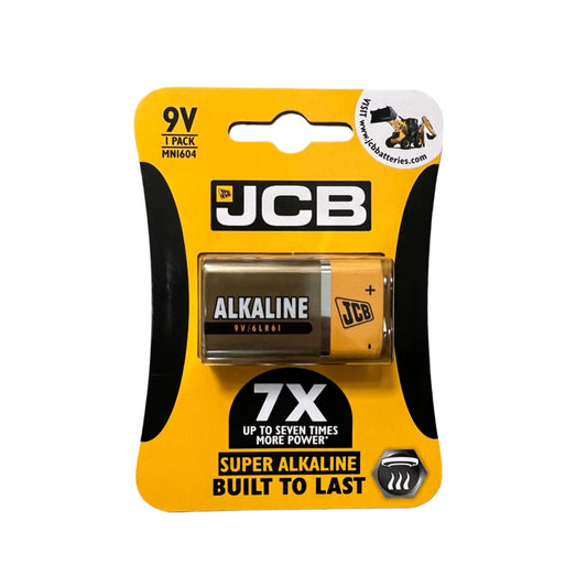 JCB Super Alkaline 9V MN1604 6LR61 Battery 1 Pack