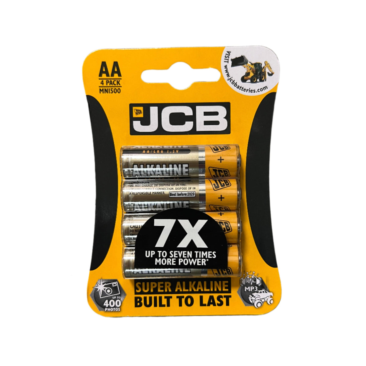 JCB Super Alkaline AA MN1500 Battery 4 Pack