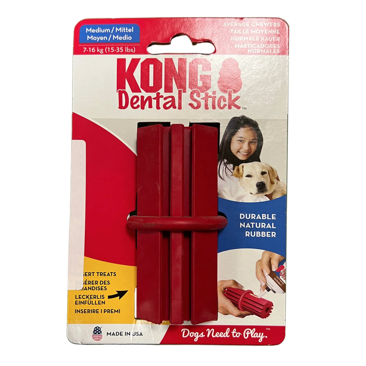 KONG Dental Stick Dog Toy Small Or Medium