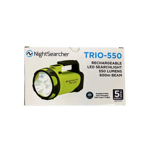 NightSearcher Trio-550 Rechargeable LED Searchlight 550 Lumens