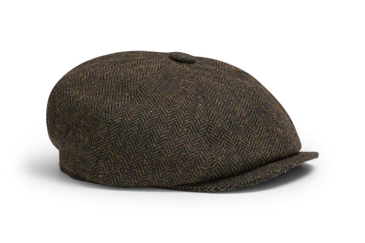 Hoggs Herringbone Tweed Baker Boy Cap
