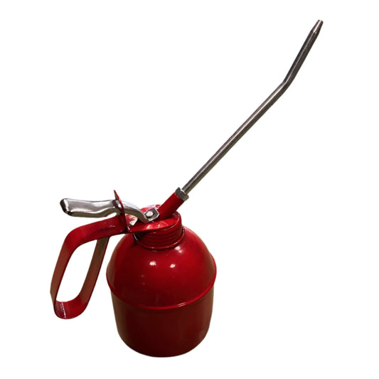Red Metal Oil Can With Pump Spout 500ml