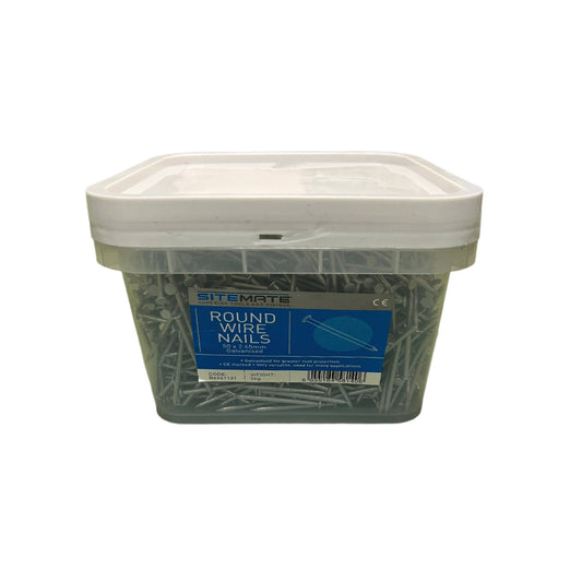 Sitemate galvanised Round Wire Nails Various Sizes 5KG Tubs