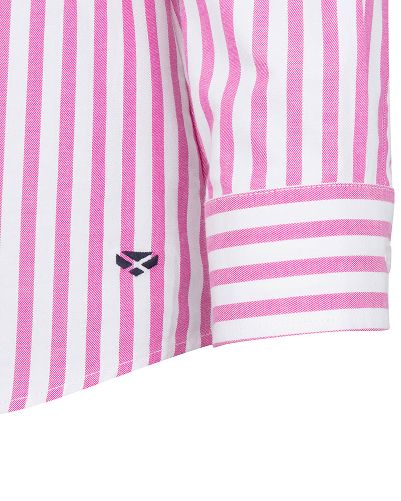 Hoggs of Fife Sophia Oversized Stripe Shirt Ladies 100% soft cotton