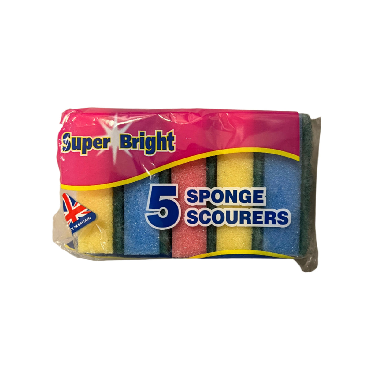 Super Bright Sponge Scourers 5 Pack
