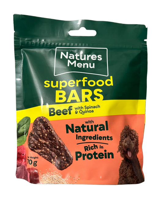 Natures Menu Superfood Bars Beef With Spinach & Quinoa