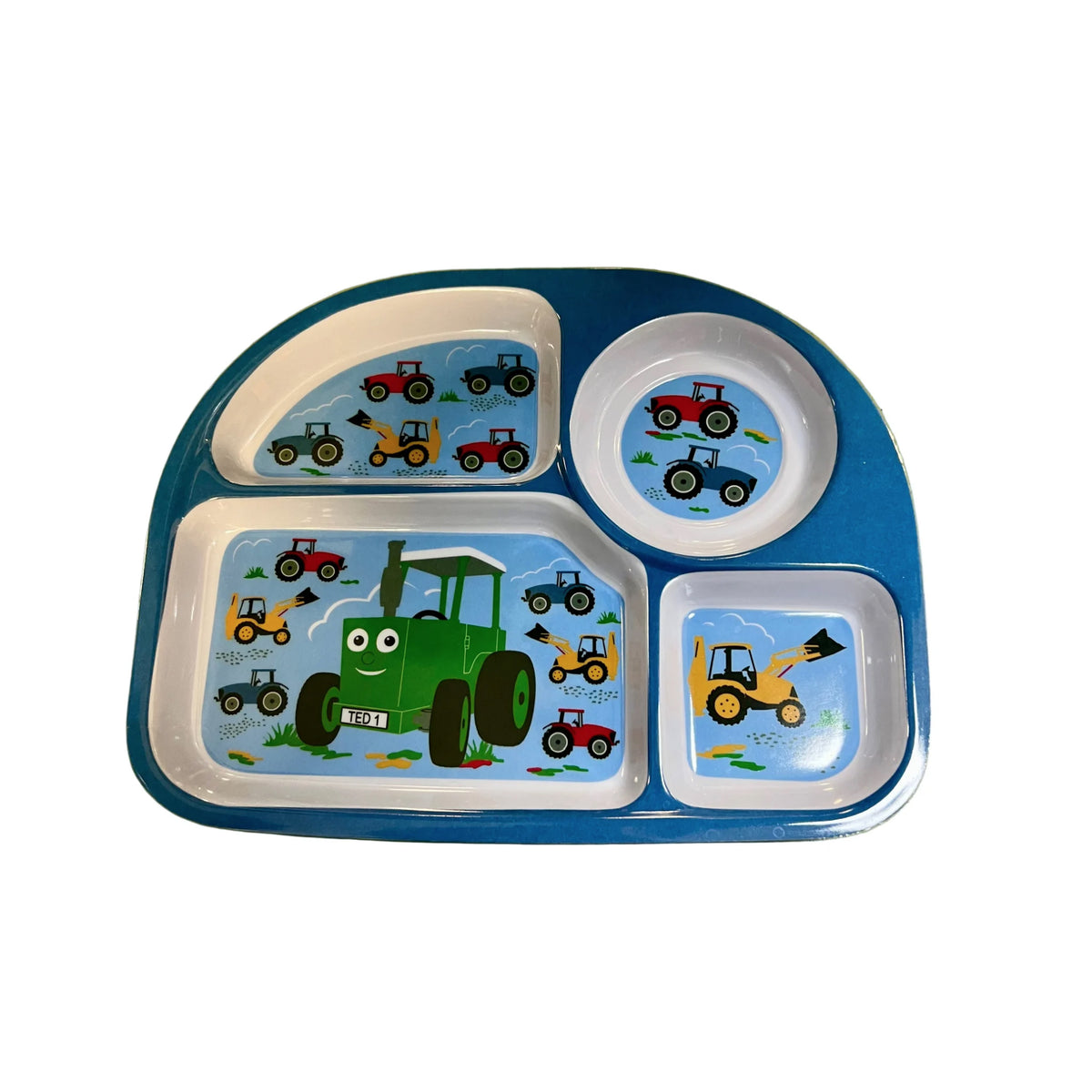 Tractor Ted Machines Children's Melamine Divider Plate